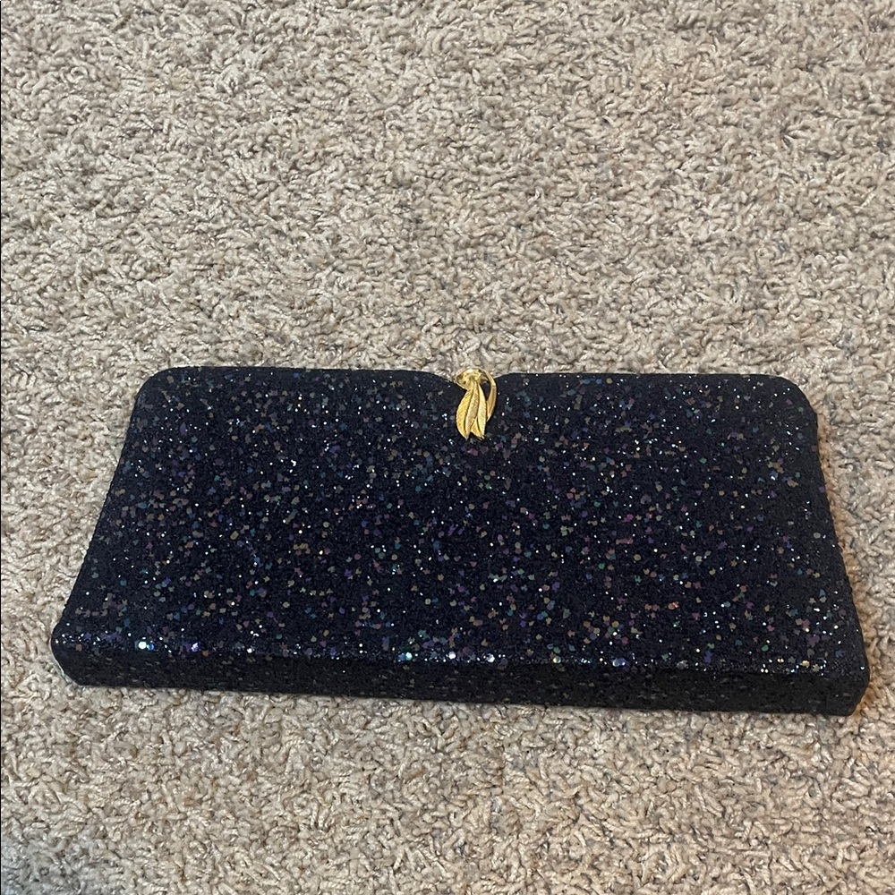 Sparkling Midnight Glitter Clutch